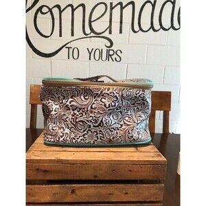 Myra Bag Turquoise Toiletries Bag | Cosmetic Bag | Canvas Make Up Bag | Dopp Kit